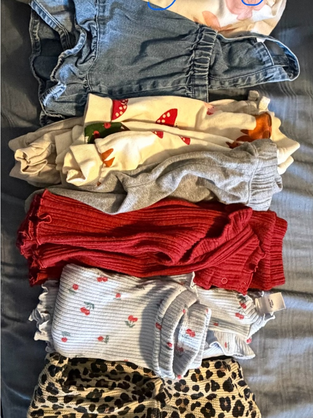Children's Ribbed Red Leggings - Cozy Everyday Essential SIX outfits